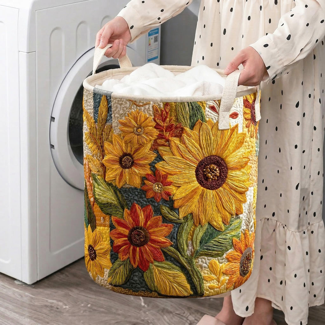 Sunflower Dream - Quilted Laundry Basket