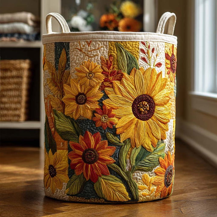 Sunflower Dream - Quilted Laundry Basket