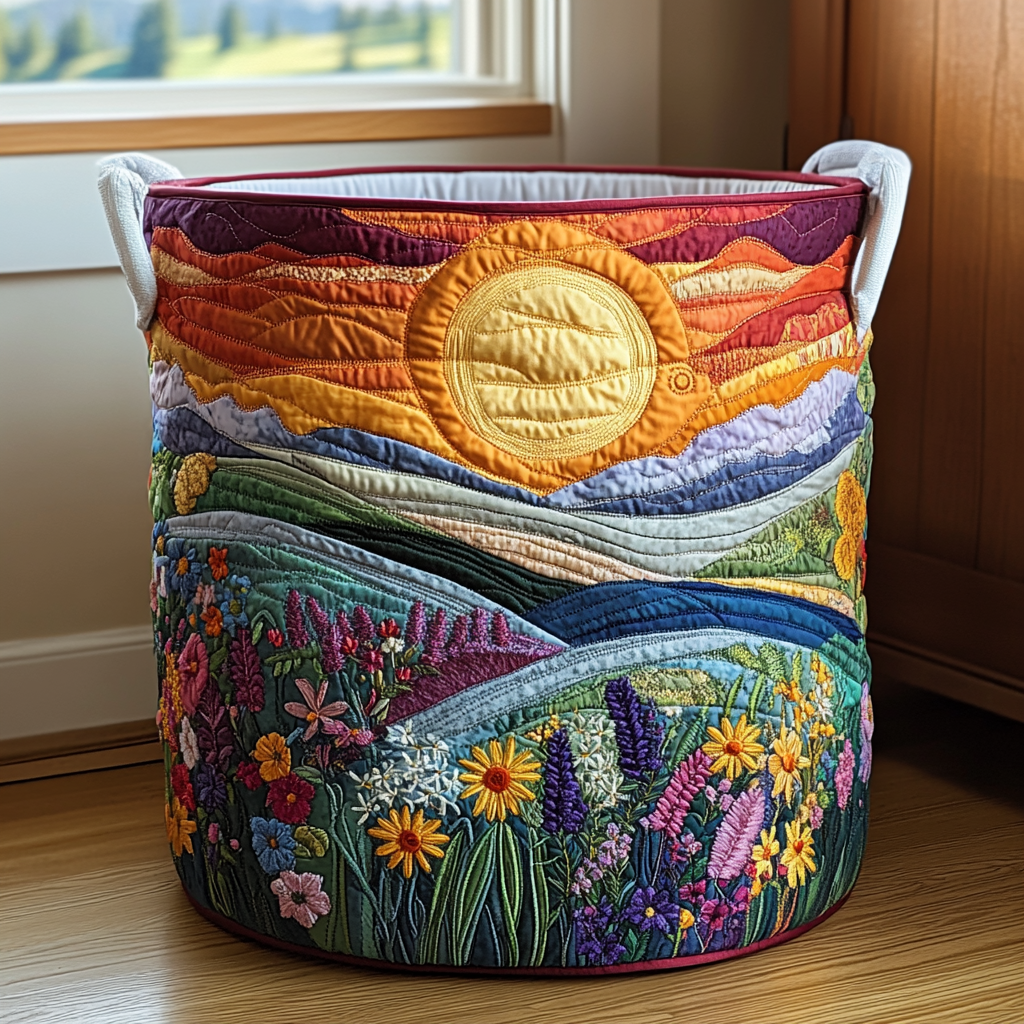 Bright Meadow - Handcrafted Laundry Basket