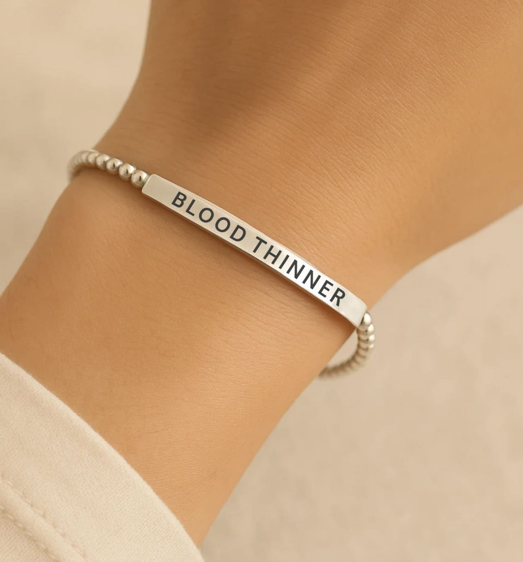 Women’s Slim Blood Thinner Medical Alert Bracelet