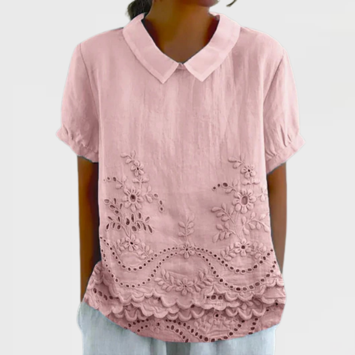 Lily - Floral Embroidered Shirt