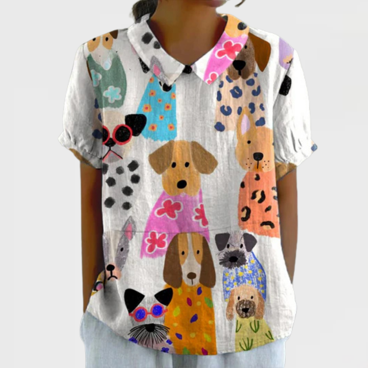 Tilly - Dog Print Shirt