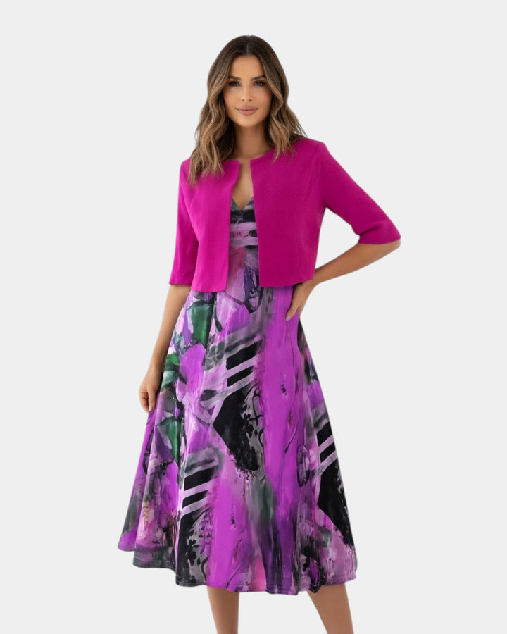 Stacy - Flowing Midi Dress with Matching Blazer