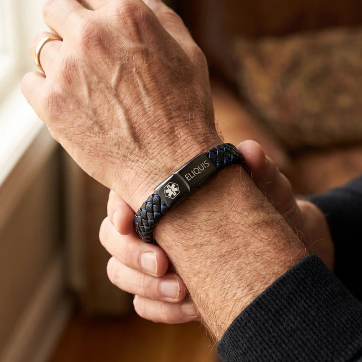 Men’s Eliquis Medical Alert Bracelet