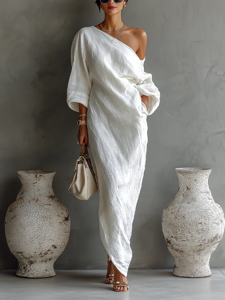 Beatrice - Elegant One-Shoulder Maxi Dress
