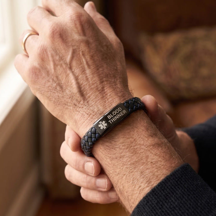 Men’s Blood Thinner Medical Alert Bracelet