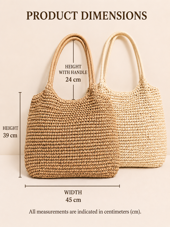 Marisol - Woven Straw Crossbody Bag - Hazelnut