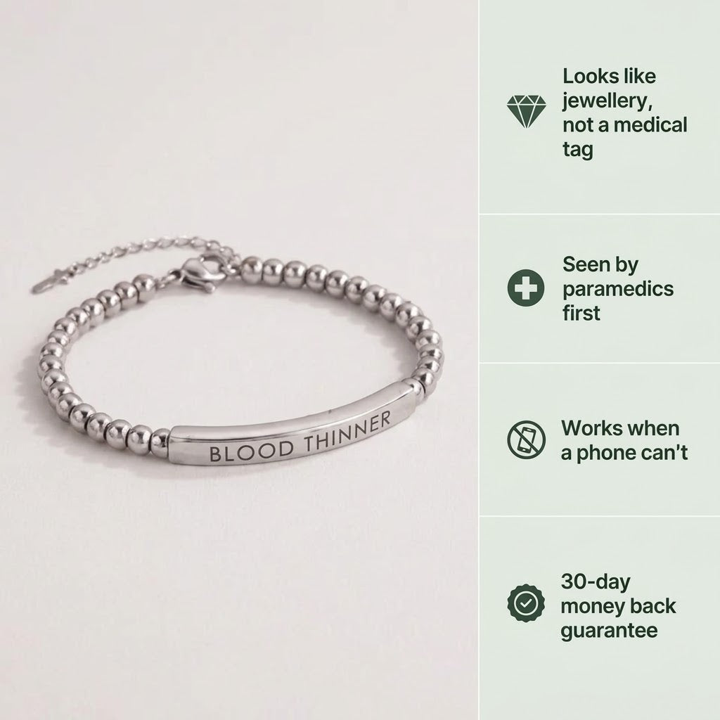Women’s Slim Blood Thinner Medical Alert Bracelet