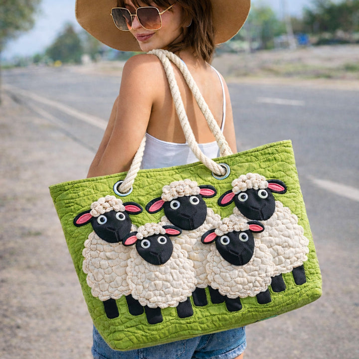 Quilted Beach Bag Sheep Sky