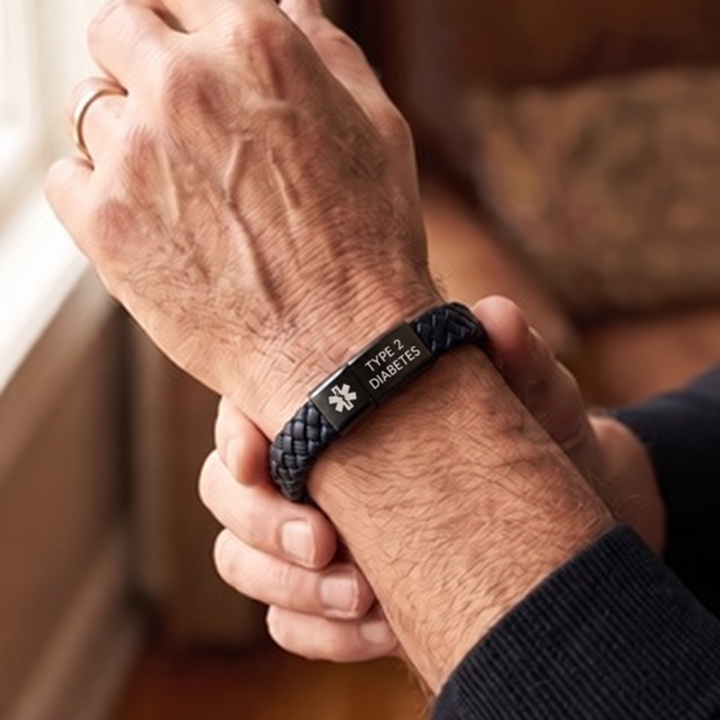 Men’s Diabetes Medical Alert Bracelet