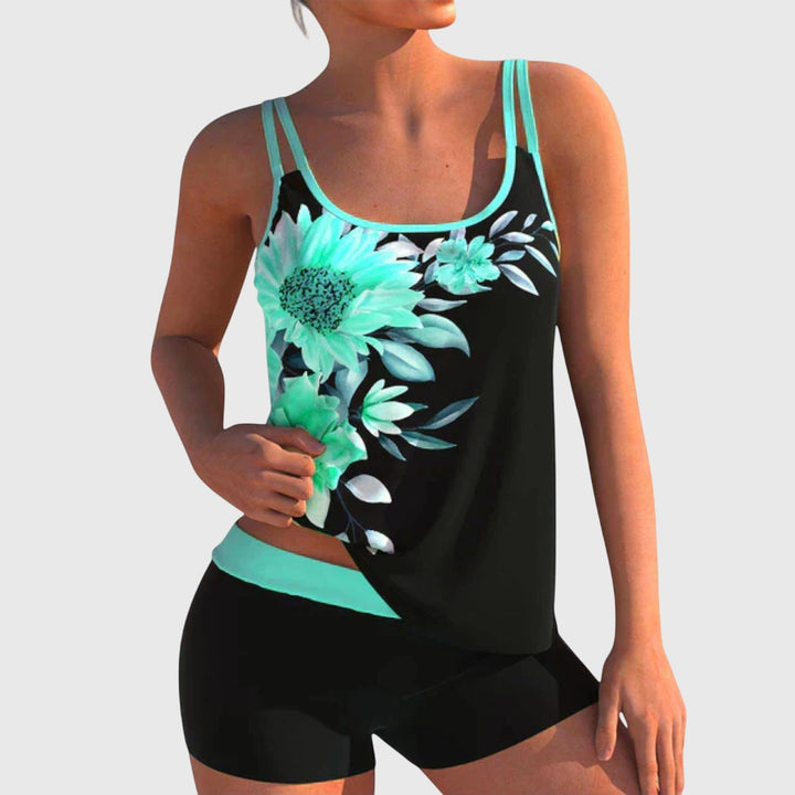 Flower - Floral swimsuit that covers the belly