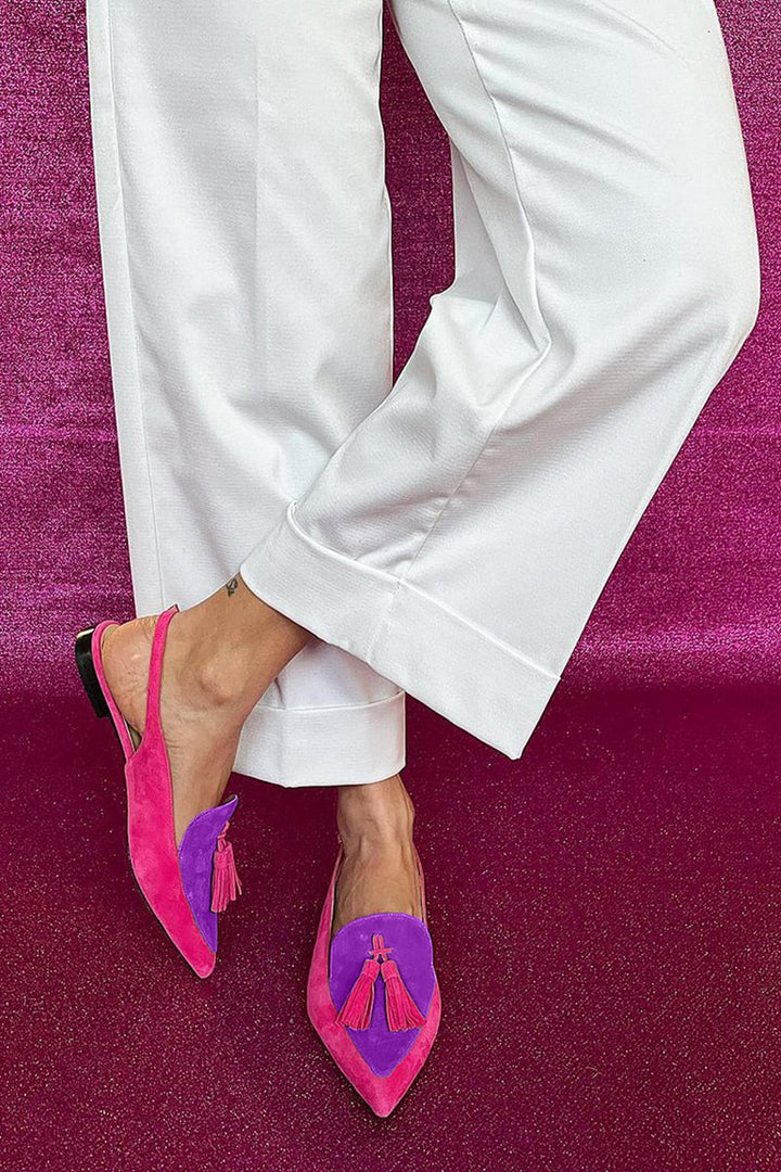 Frendessa - Fringe Ballet Flats with Ankle Strap
