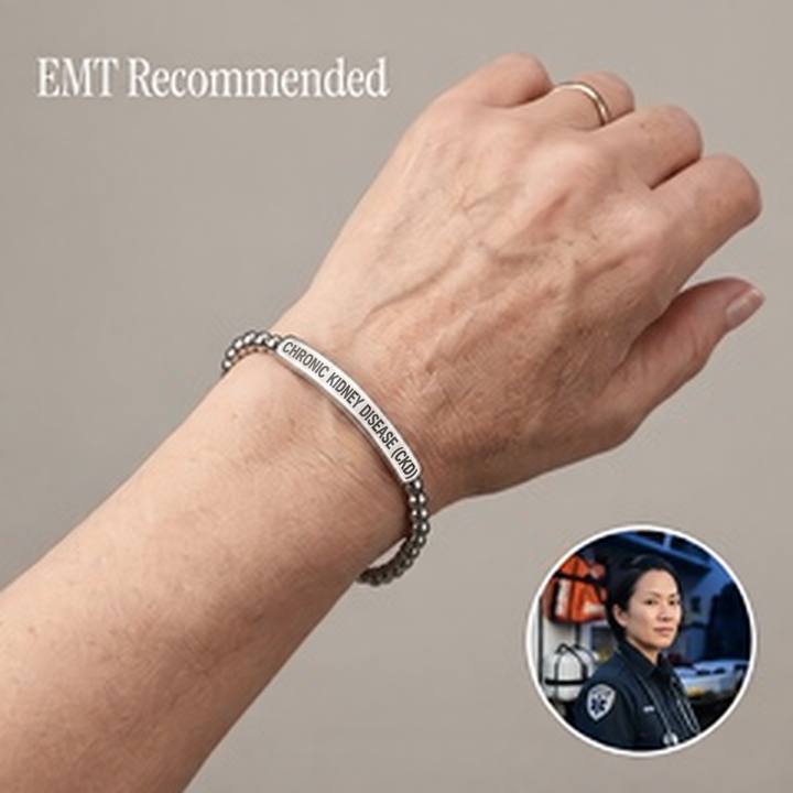 Women's Slim Chronic Kidney Disease Medical Alert Bracelet