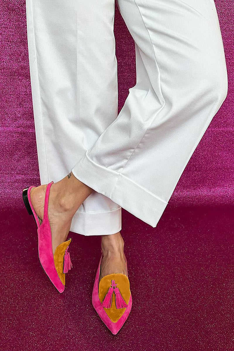 Frendessa - Fringe Ballet Flats with Ankle Strap