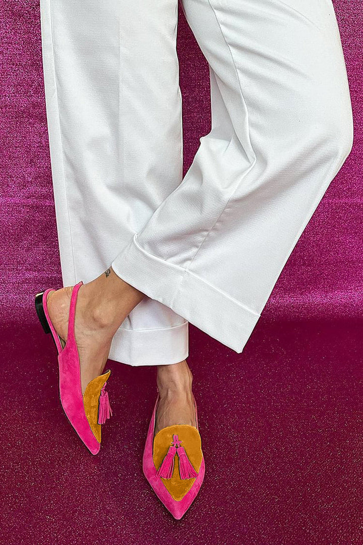 Frendessa - Fringe Ballet Flats with Ankle Strap
