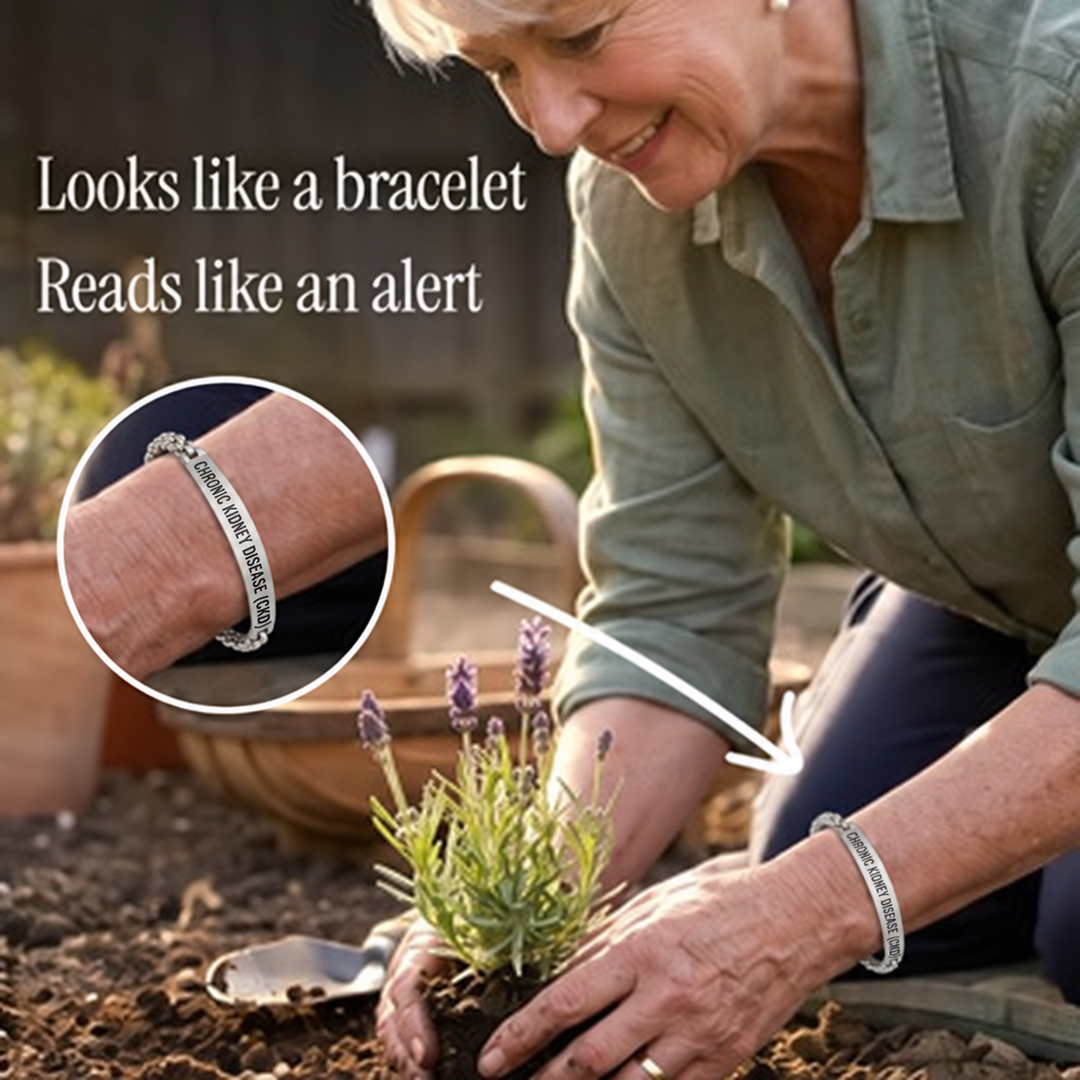Women's Slim Chronic Kidney Disease Medical Alert Bracelet