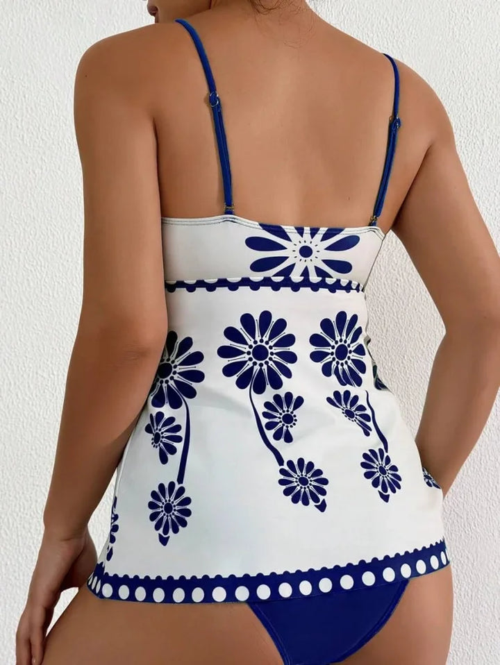 Margarita - Tankini Set with Floral Pattern and Tummy Coverage