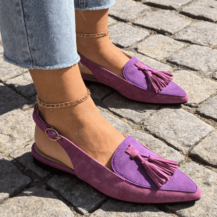 Marisa - Slingback Mules with Tassels