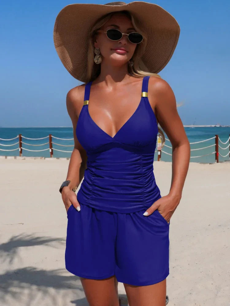 Harper - Ruffled tankini set with pockets