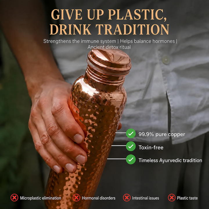 TAMORA™ · Copper Water Bottle · Naturally Purified Water