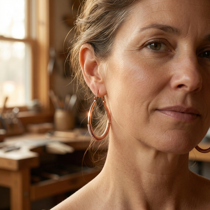 Copper Earrings by Mae & Luna - Creek