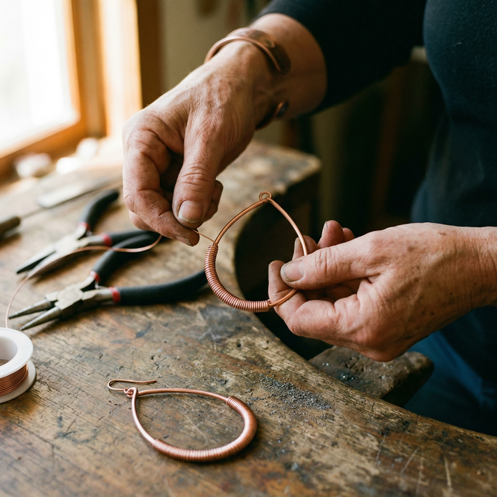 Copper Earrings by Mae & Luna - Creek