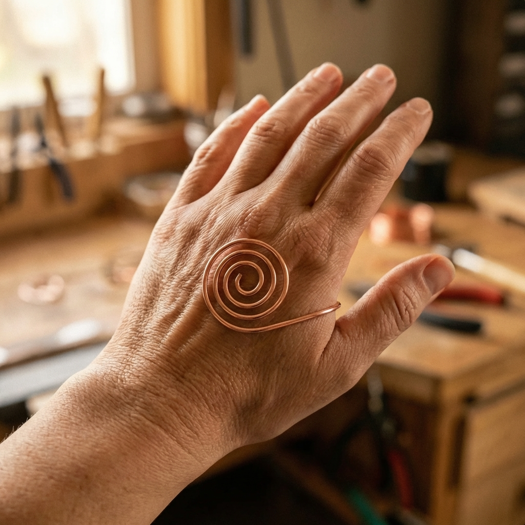 Handmade Copper Spiral by Mae & Luna - Braid
