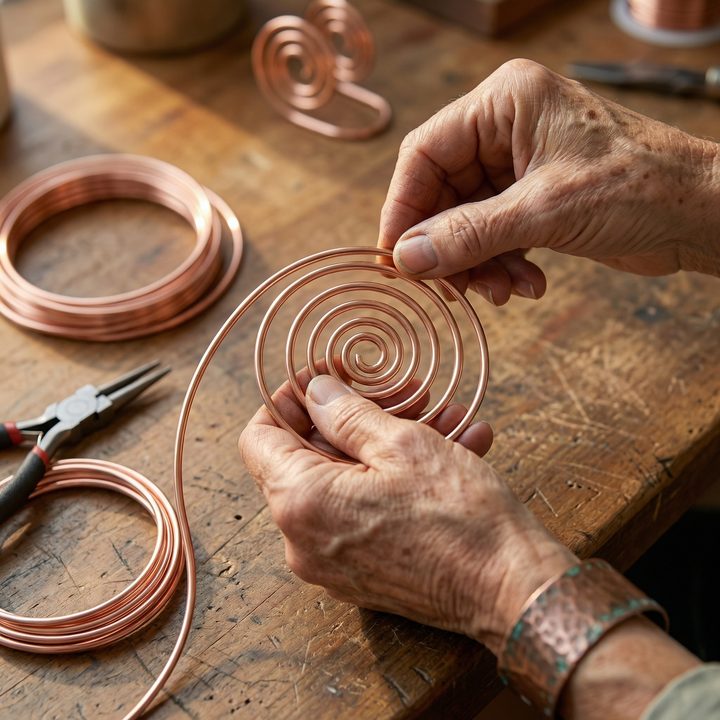 Handmade Copper Spiral by Mae & Luna - Braid