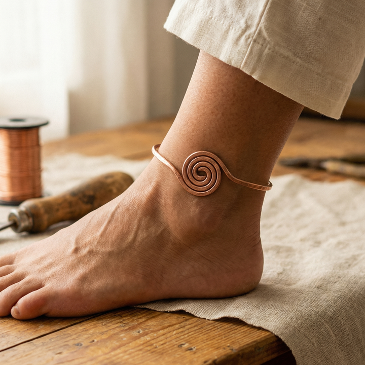 Ankle Bracelet in Copper by Mae & Luna - Riva
