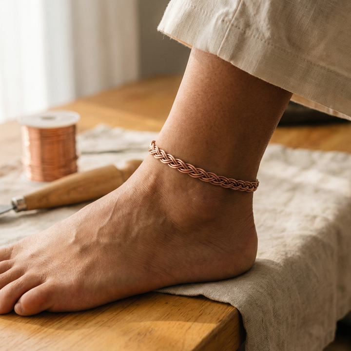 Copper Ankle Bracelet by Mae & Luna - Guado