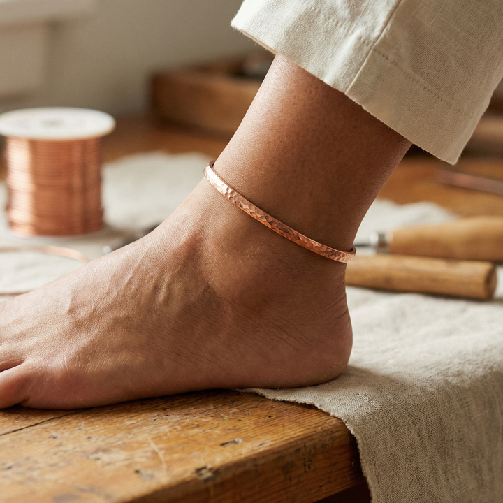 Copper Ankle Bracelet by Mae & Luna - Sand