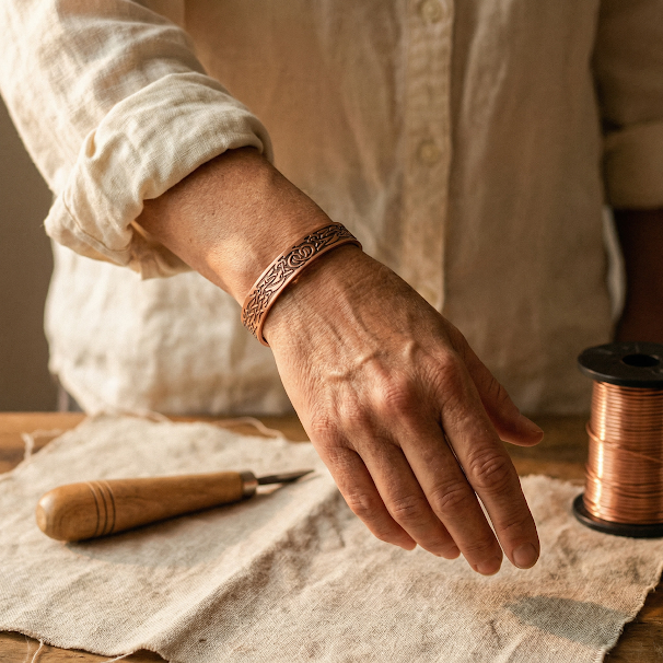 Mae & Luna Copper Bracelet - Sand