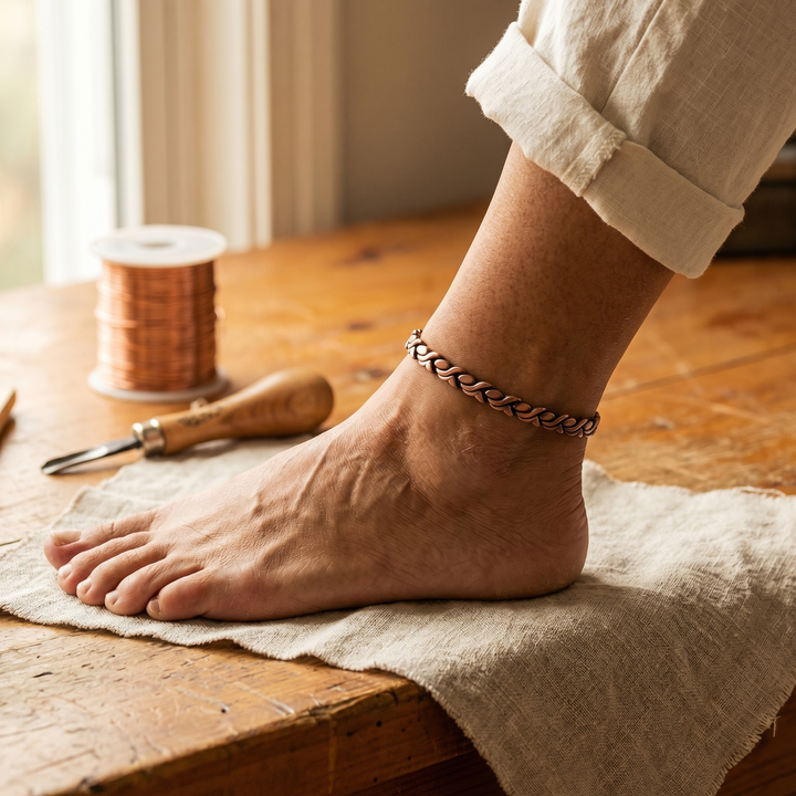 Copper Ankle Bracelet by Mae & Luna - Dune