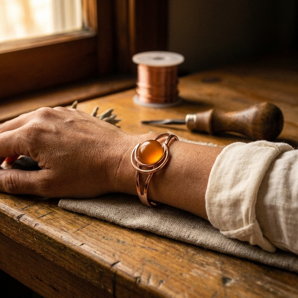 Mae & Luna Copper Bracelet - Orange