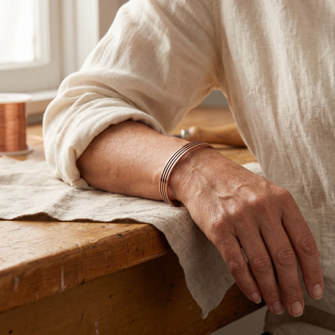 Mae & Luna Copper Bracelet - Sage