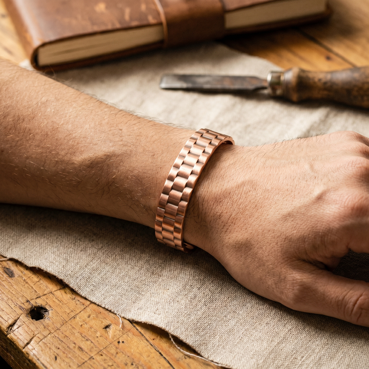 Copper Bracelet for Men by Mae & Luna - Hours