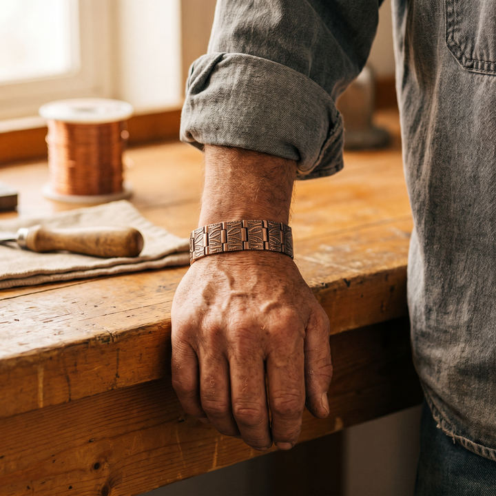 Copper Bracelet for Men by Mae & Luna - Grit