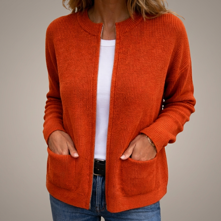 Claire - Women's Zip-Up Knit Vest