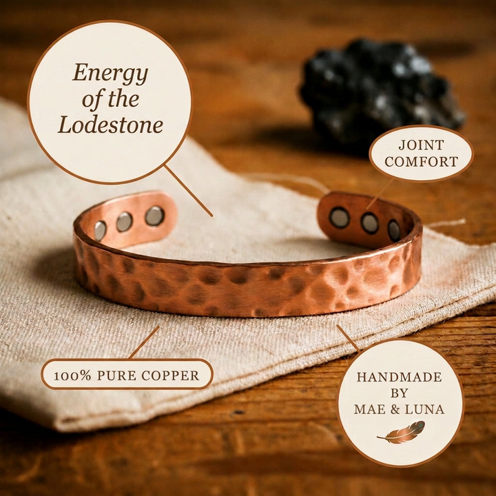 Mae & Luna Copper Bracelet - Magnetic Stone