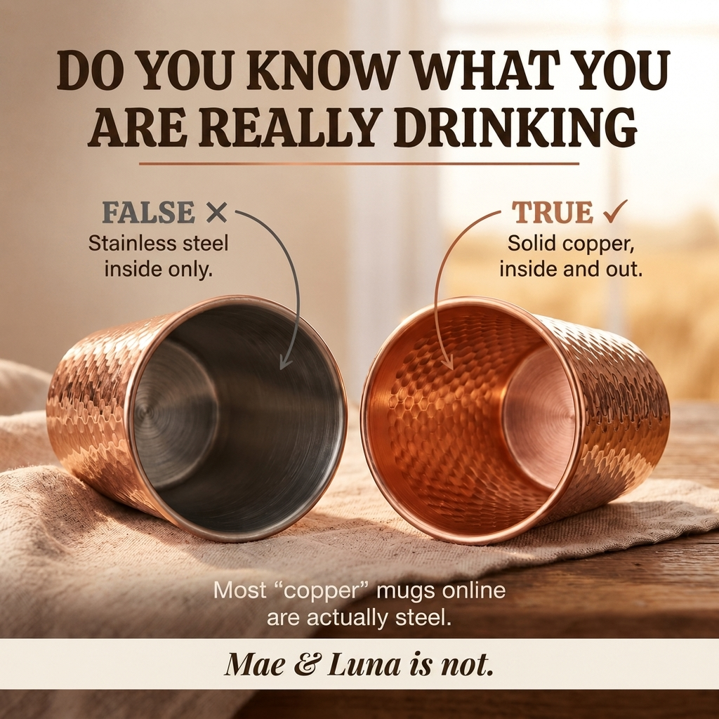 Pure Copper Cup and Saucer by Mae & Luna