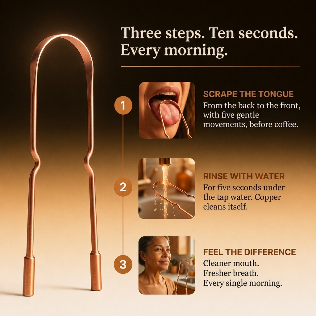 Pure Copper Tongue Scraper