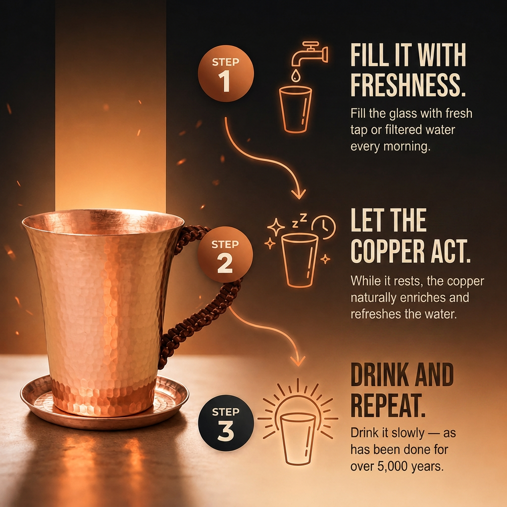 Pure Copper Cup and Saucer by Mae & Luna