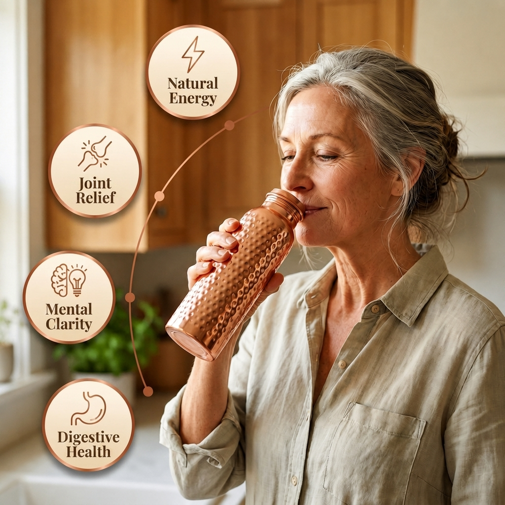 Pure Copper Water Bottle by Mae & Luna
