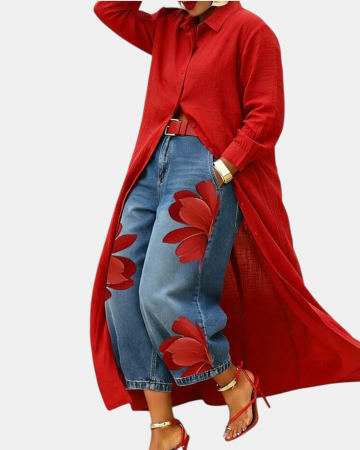 Céliane - Dress and Wide Jeans Set