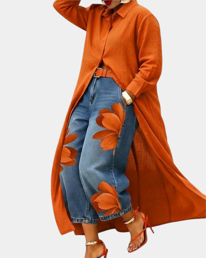 Céliane - Dress and Wide Jeans Set