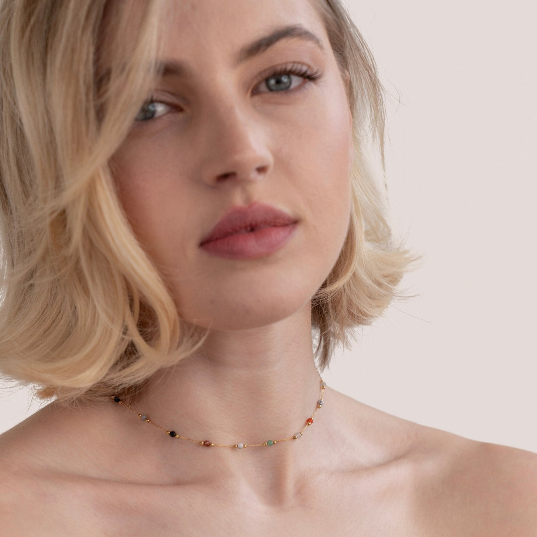 Minimalist Necklace with Stone