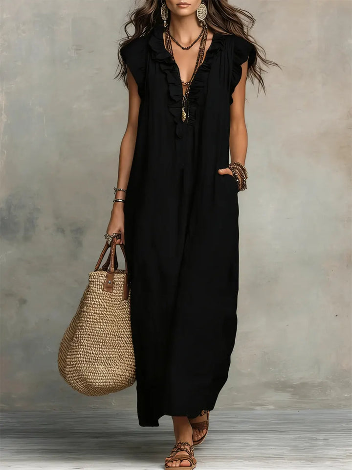 Chiara - Maxi Bohemian Dress with V-Neck