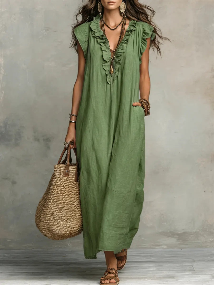 Chiara - Maxi Bohemian Dress with V-Neck
