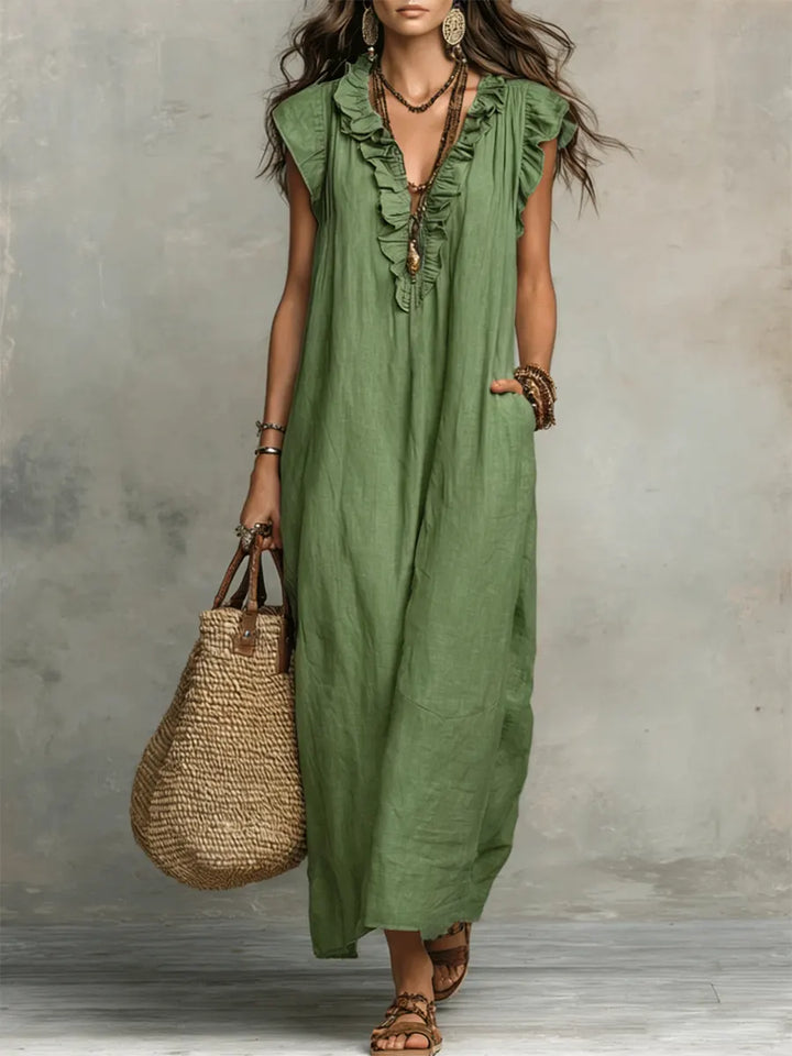 Chiara - Maxi Bohemian Dress with V-Neck