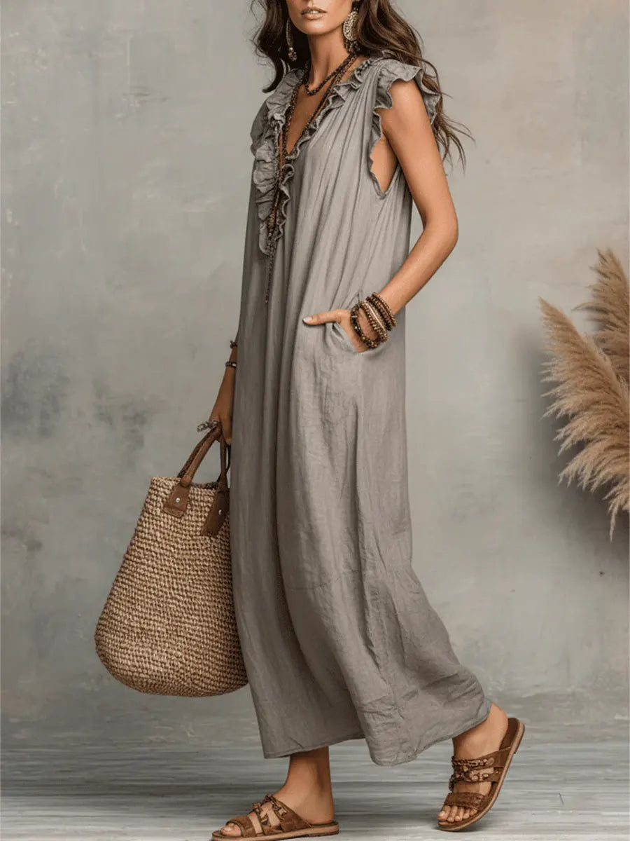 Chiara - Maxi Bohemian Dress with V-Neck